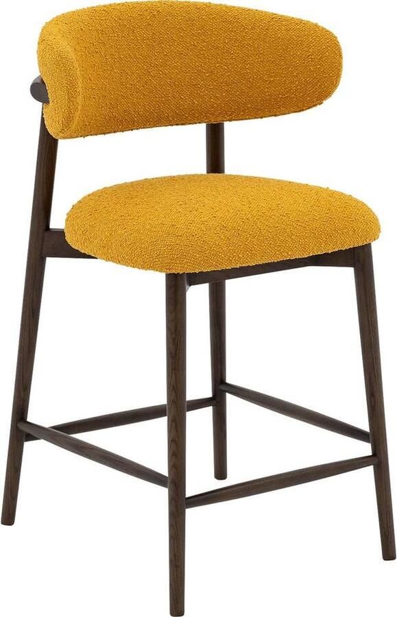 Goossens Counterstoel Diede Counterstoel geel Boucle zonder