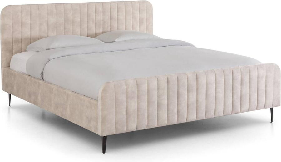 Goossens Bedframe Attent 180 x 200 cm Velvet Adore 01 naturel
