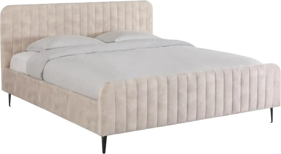 Goossens Bedframe Attent 160 x 200 cm Velvet Adore 01 naturel - Foto 2