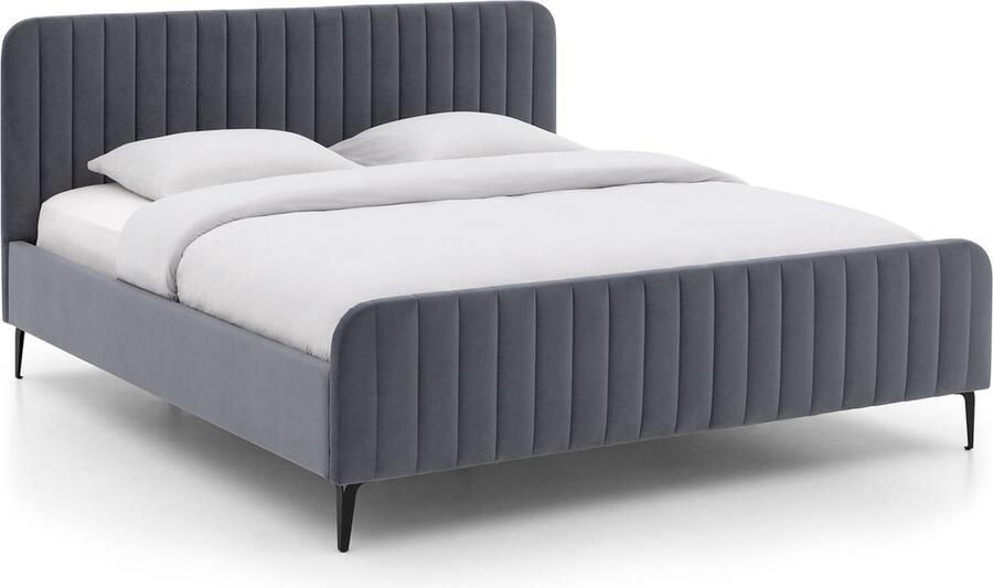 Goossens Bedframe Attent 180 x 200 cm Velvet Seven denim