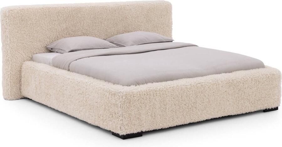 Goossens Bedframe Switch 180 x 200 cm met hoes Teddy stof Doodle cream 02