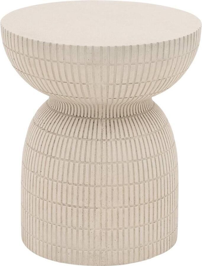 Goossens Bereta Bijzettafel Beton 37 x 44 x 37 cm Rond bruin