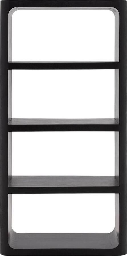 Goossens Boekenkast Henning 4 Open Vakken Hout Zwart