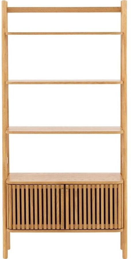 Goossens Boekenkast Soho 2 Deuren 4 Open Vakken Hout Blank