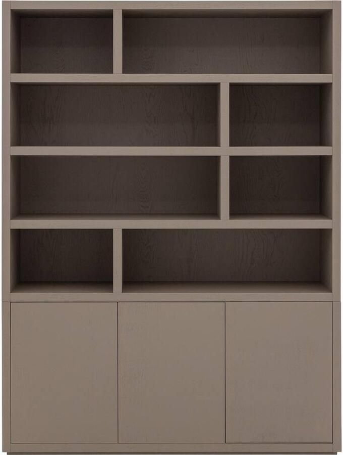 Goossens Buffetkast Barcelona 3 Deuren 8 Open Vakken Hout Bruin