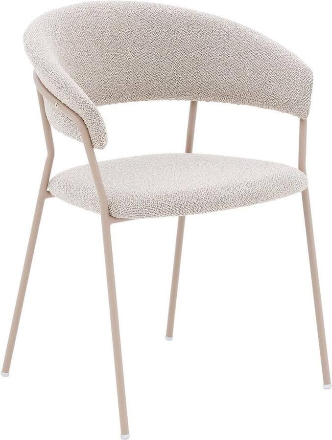 Goossens Eetkamerstoel Ce Met Armleuning Stof Bruin