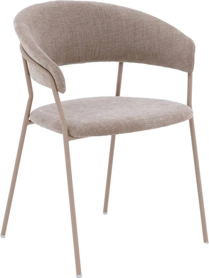 Goossens Eetkamerstoel Ce Met Armleuning Stof Bruin