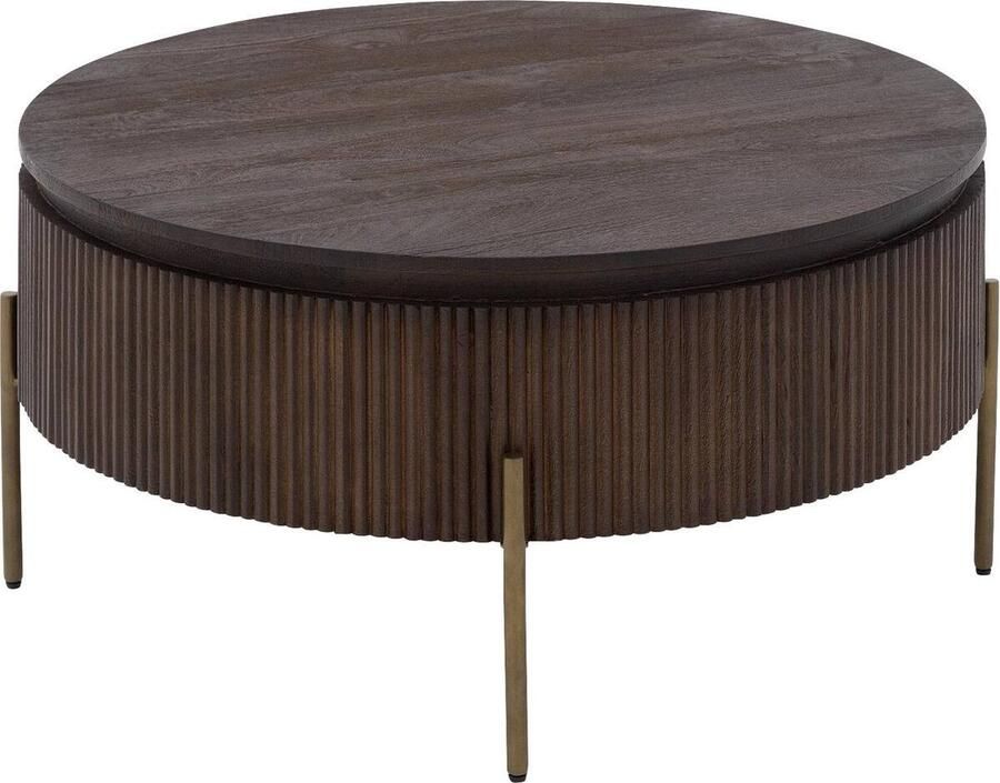 Goossens Dagmar Salontafel Hout 90 x 45 x 90 cm Rond bruin