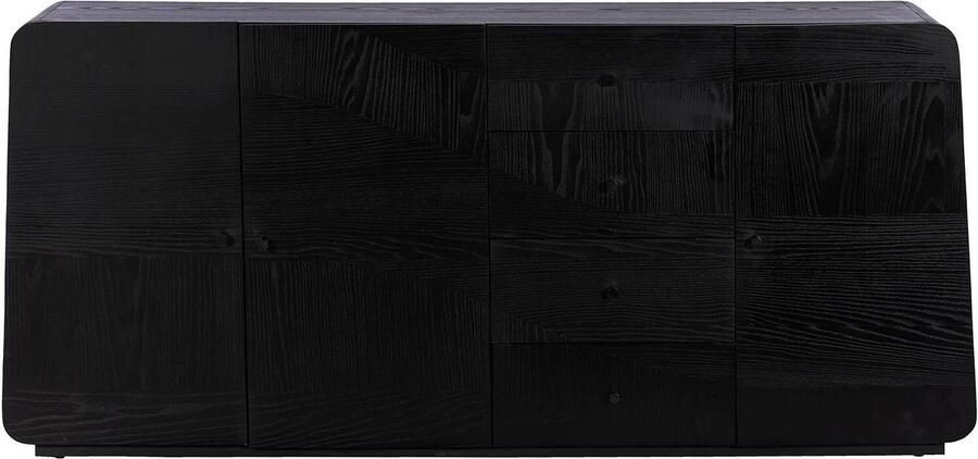 Goossens Dressoir Birgit 3 Deuren 4 Laden Hout Zwart