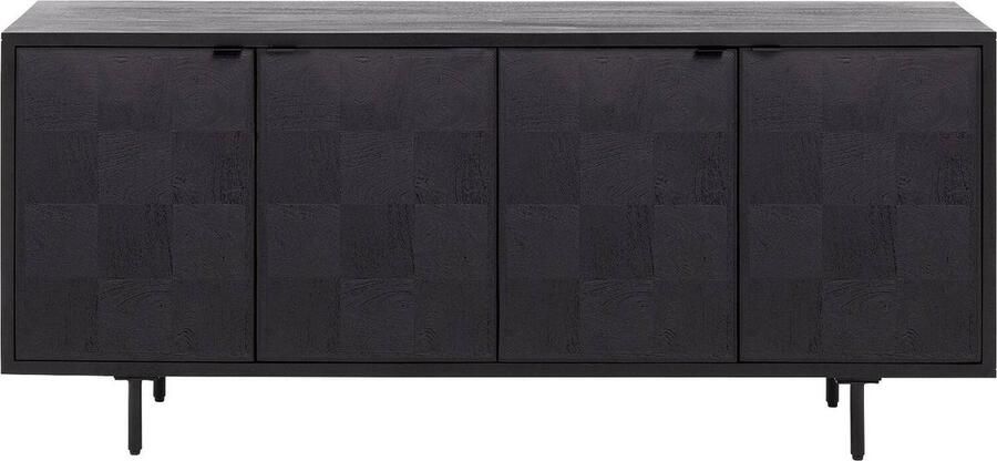 Goossens Dressoir Henning 4 Deuren Hout Zwart