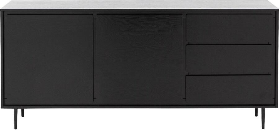 Goossens Dressoir Trani 2 Deuren 3 Laden Hout Zwart