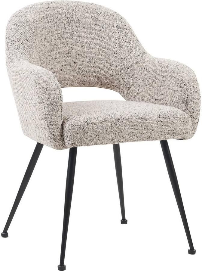 Goossens Eetkamerstoel Briggen Met Armleuning Stof Beige