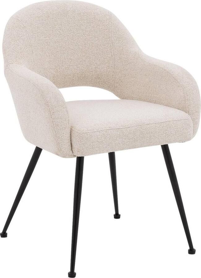 Goossens Eetkamerstoel Briggenleuning Textiel met armleuning