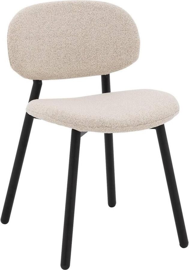 Goossens Basic Goossens Eetkamerstoel Change Zonder Armleuning Stof Wit