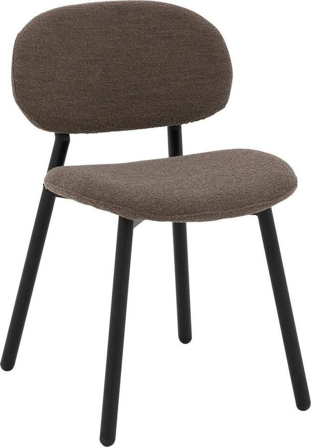 Goossens Basic Goossens Eetkamerstoel Change Zonder Armleuning Stof Bruin