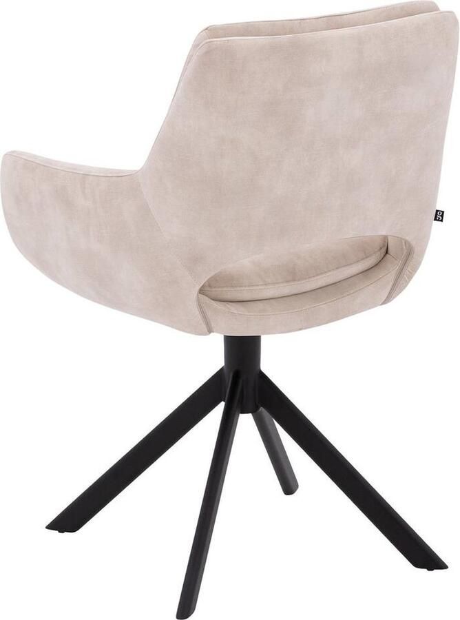 Goossens Eetkamerstoel Daisy Met Armleuning Velvet Wit