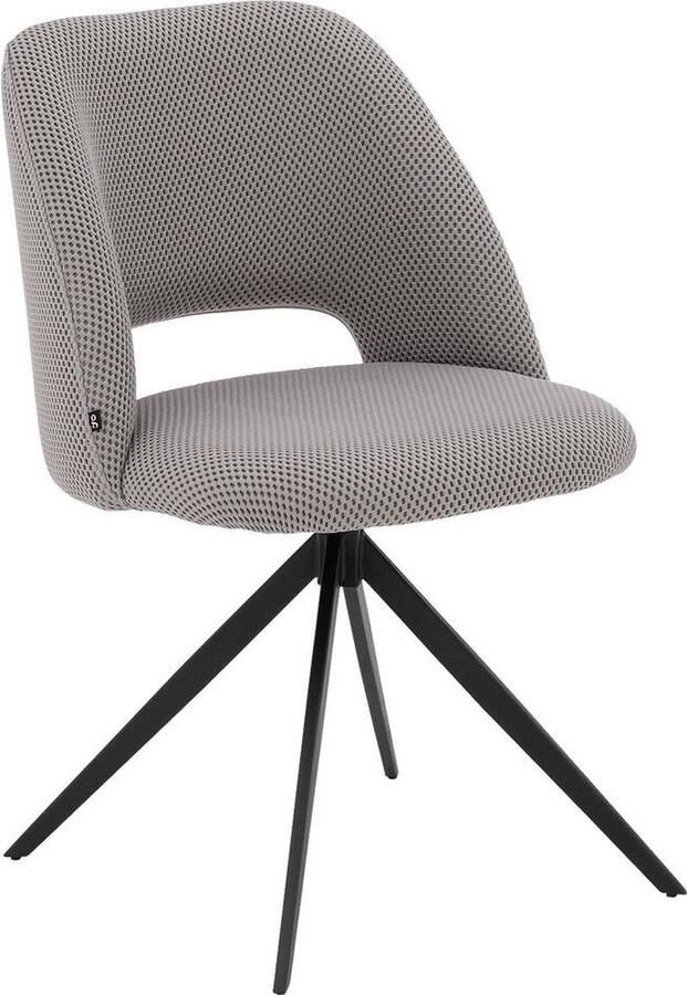Goossens Eetkamerstoel Demi Zonder Armleuning Stof Grijs