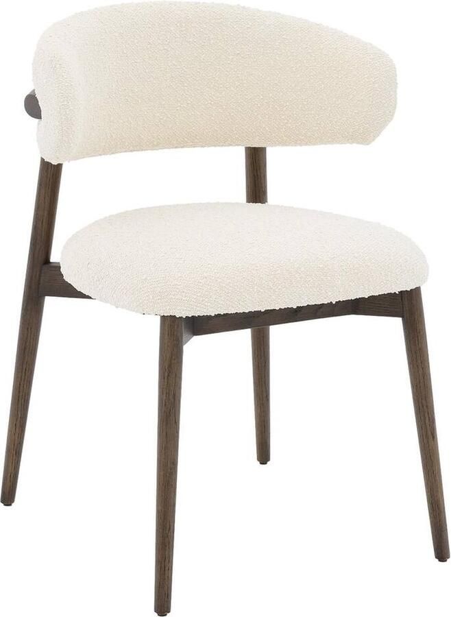 Goossens Eetkamerstoel Diede Zonder Armleuning Stof Bruin