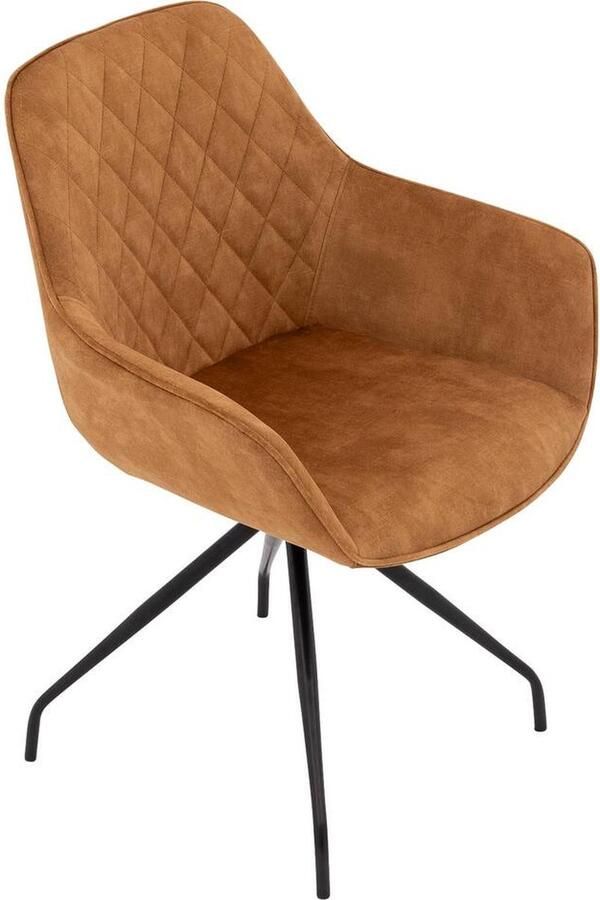 Goossens Eetkamerstoel Ebi Met Armleuning Velvet Geel