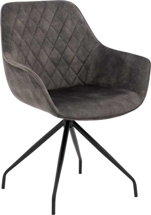 Goossens Eetkamerstoel Ebi Met Armleuning Velvet Groen