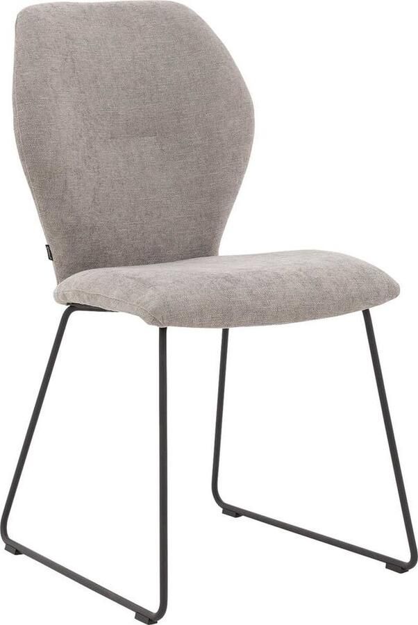 Goossens Eetkamerstoel Hera Zonder Armleuning Stof Grijs Spinpoot rechte poot 360gr draaibaar returnfunctie - Foto 2