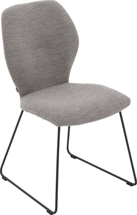 Goossens Eetkamerstoel Hera Zonder Armleuning Stof Grijs Spinpoot rechte poot 360gr draaibaar returnfunctie