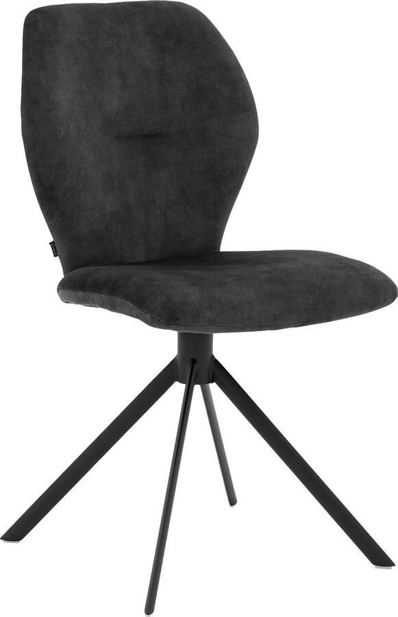 Goossens Eetkamerstoel Hera Zonder Armleuning Velvet Koper Spinpoot rechte poot 360gr draaibaar returnfunctie