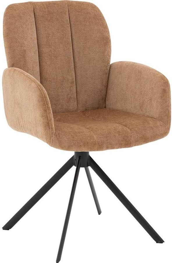 Goossens Eetkamerstoel Hestia Met Armleuning Stof Roze