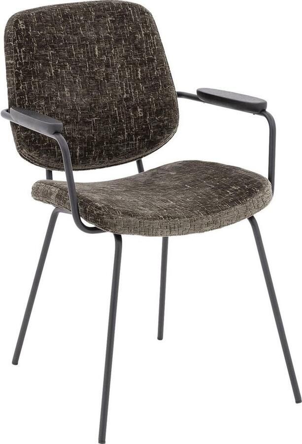 Goossens Eetkamerstoel Hjalmar Met Armleuning Velvet Groen