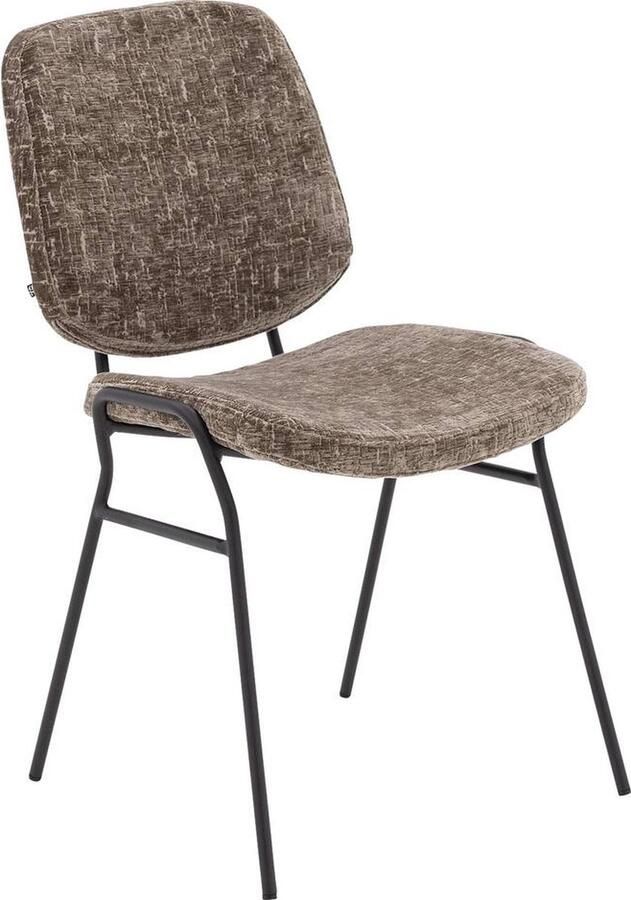 Goossens Eetkamerstoel Hjalmar Zonder Armleuning Velvet Bruin