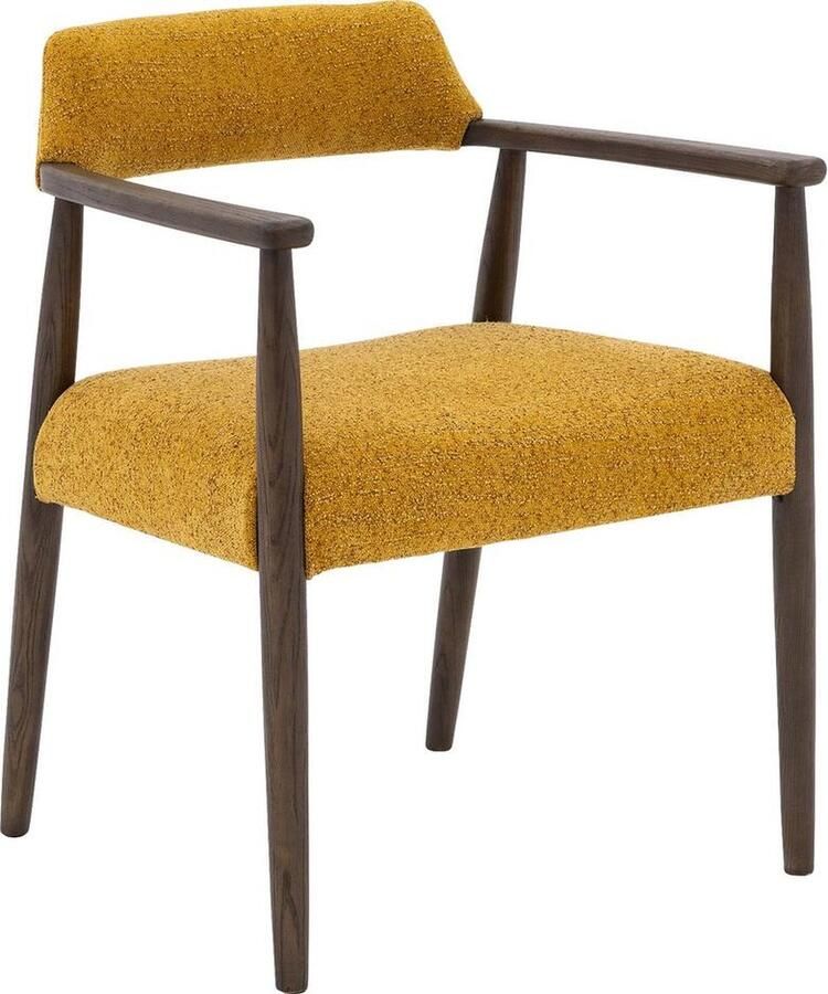 Goossens Eetkamerstoel Jesperleuning Textiel met armleuning