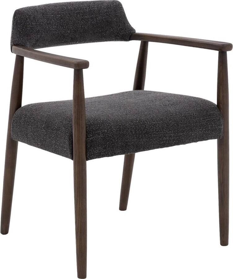 Goossens Eetkamerstoel Jesperleuning Textiel met armleuning