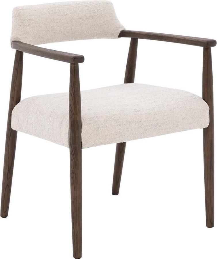 Goossens Eetkamerstoel Jesperleuning Textiel met armleuning