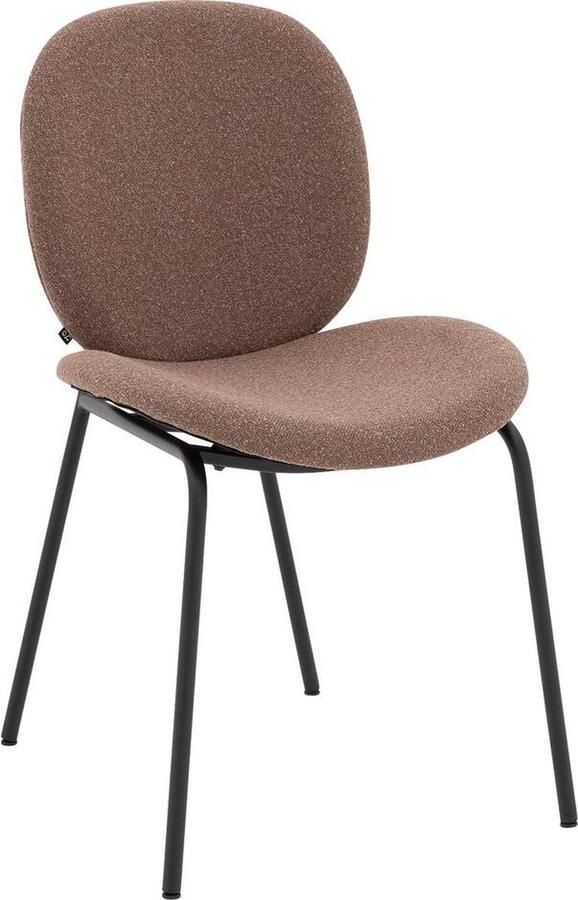 Goossens Basic Goossens Eetkamerstoel Koos Zonder Armleuning Stof Roze