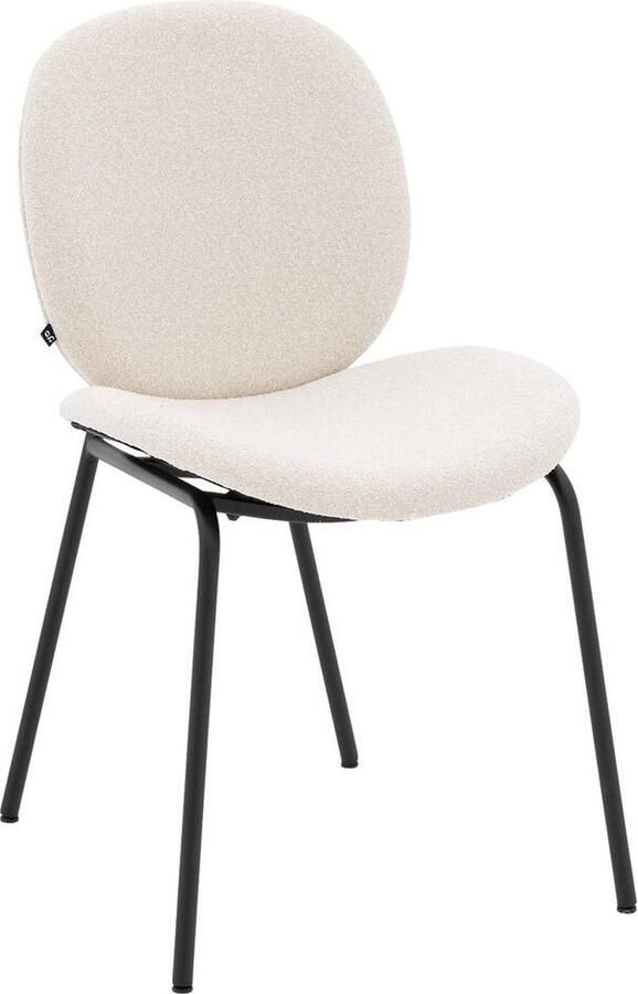 Goossens Eetkamerstoel Koos Zonder Armleuning Stof Wit