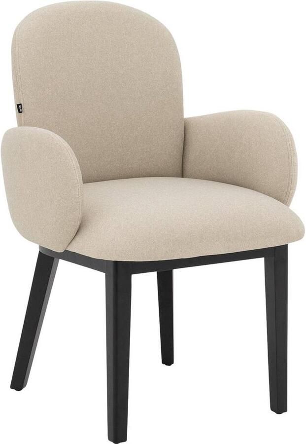 Goossens Eetkamerstoel Lahja Met Armleuning Velvet Beige