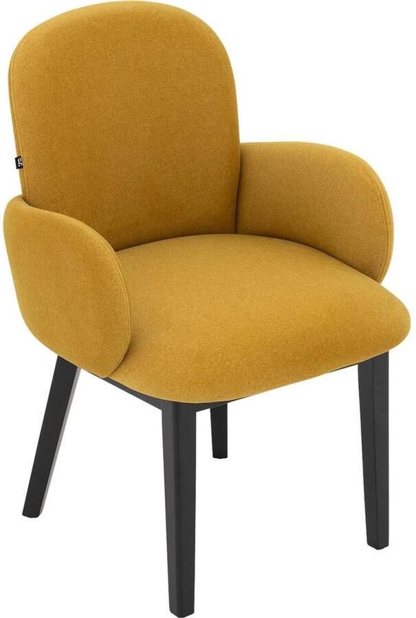 Goossens Eetkamerstoel Lahja Met Armleuning Velvet Geel