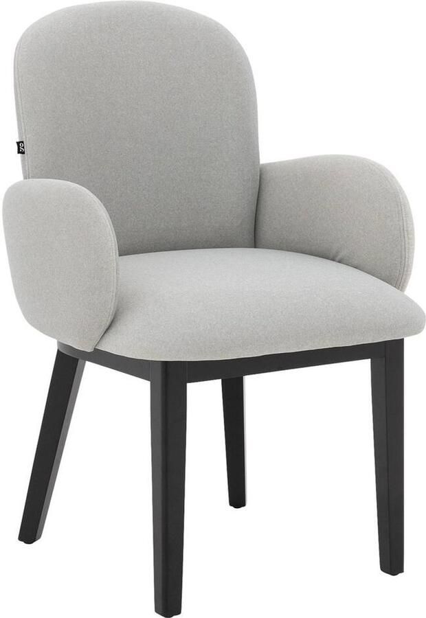 Goossens Eetkamerstoel Lahja Met Armleuning Velvet Grijs