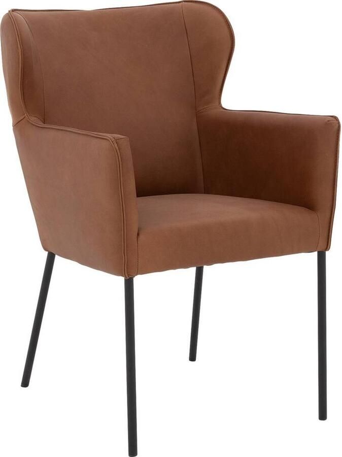 Goossens Eetkamerstoel Leogang Met Armleuning Leer Bruin
