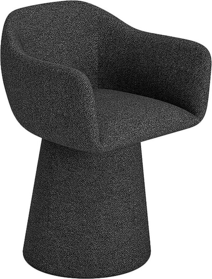 Goossens Eetkamerstoel Liselot Met Armleuning Stof Grijs