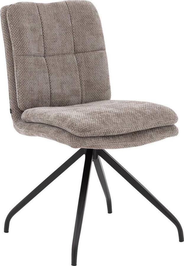 Goossens Eetkamerstoel Mirthe Zonder Armleuning Stof Beige