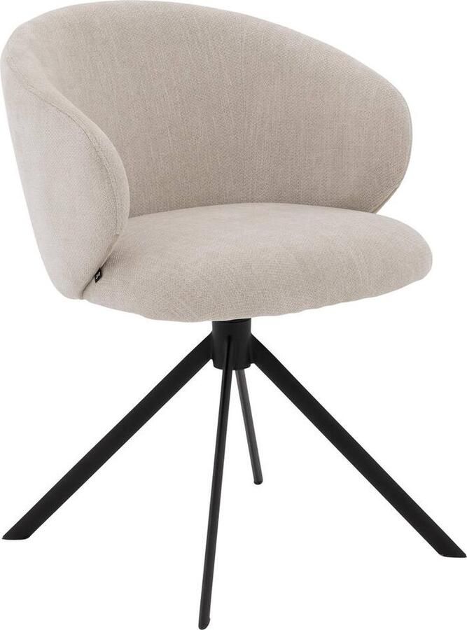 Goossens Eetkamerstoel Noomileuning Textiel met armleuning