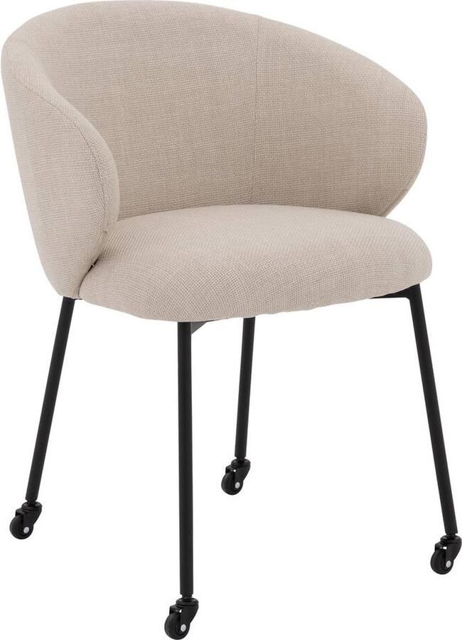 Goossens Eetkamerstoel Noomileuning Textiel met armleuning - Foto 2