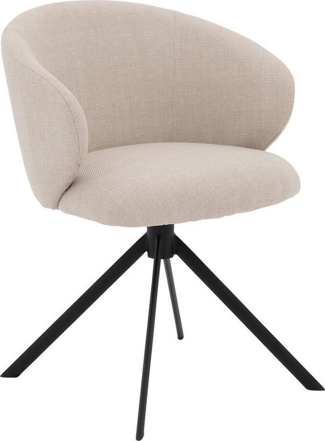 Goossens Eetkamerstoel Noomileuning Textiel met armleuning