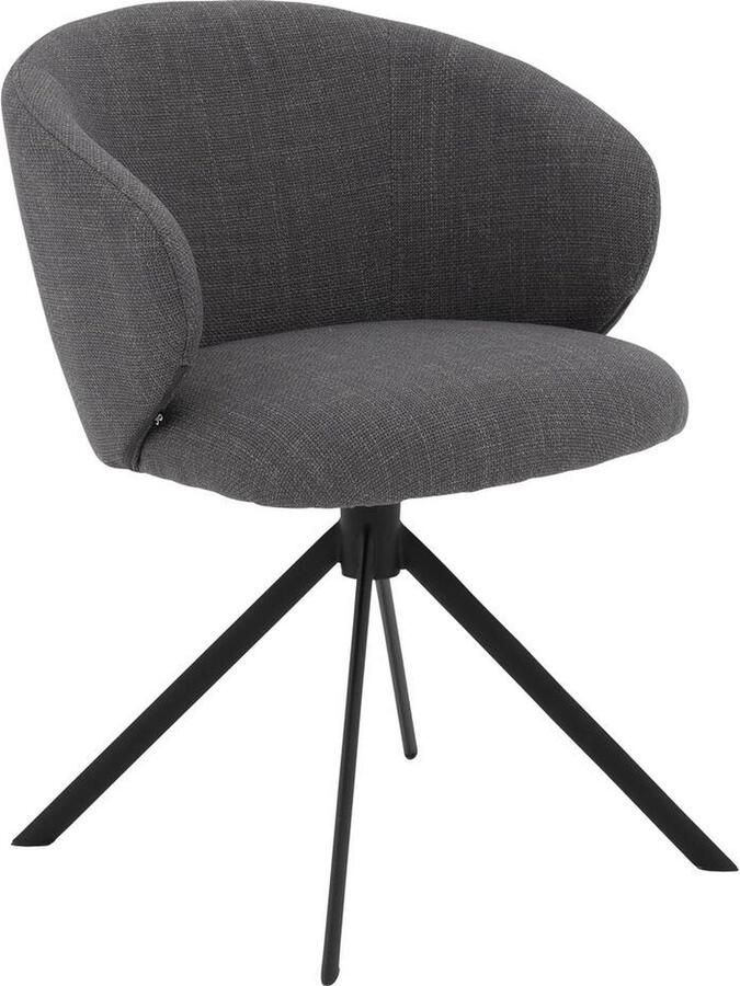 Goossens Eetkamerstoel Noomileuning Textiel met armleuning