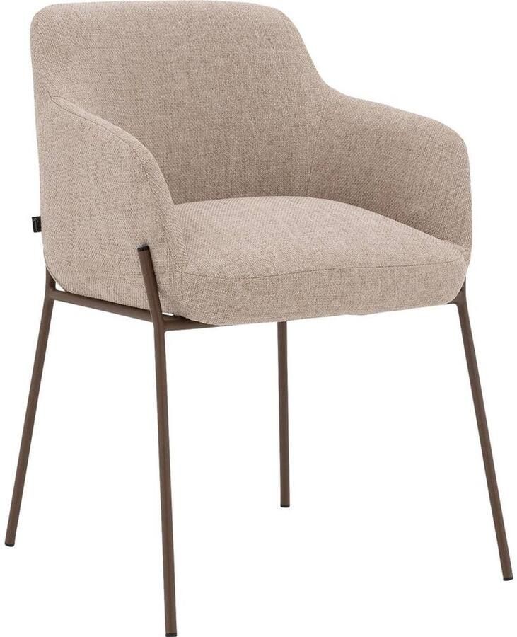 Goossens Eetkamerstoel Pepijnleuning Textiel met armleuning