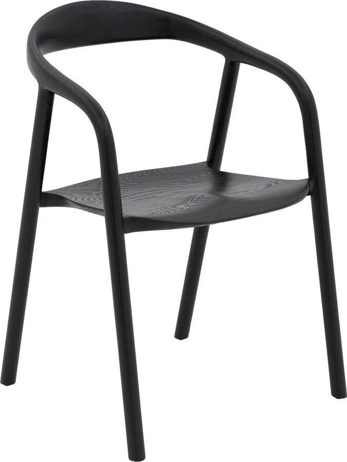 Goossens Eetkamerstoel Prins Met Armleuning Hout Zwart