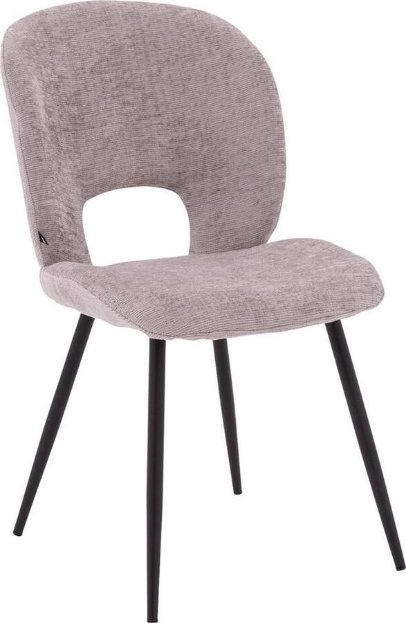 Goossens Eetkamerstoel Remon Zonder Armleuning Stof Bruin