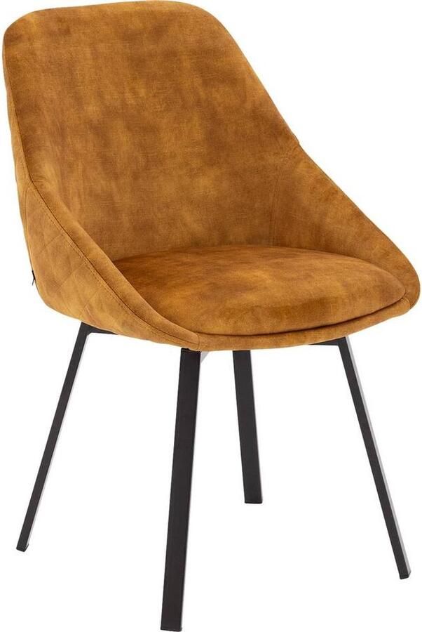 Goossens Eetkamerstoel Romee Met Armleuning Velvet Goud