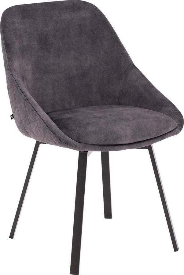 Goossens Eetkamerstoel Romee Met Armleuning Velvet Grijs